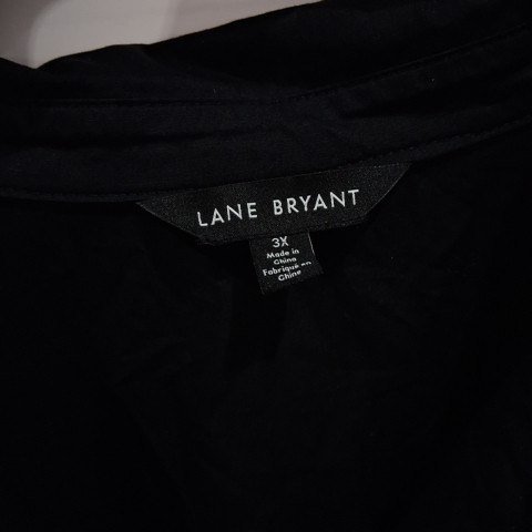 WOMEN'S LANE BRYANT SHORT SLEEVE BUTTON-FRONT DRESS - 3X - BLACK image 3