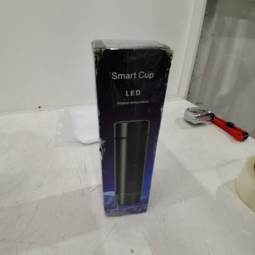 *CUSTOM* WATER BOTTLE WITH LED TEMPERATURE DISPLAY- 12H HOLD - WHITE image 6