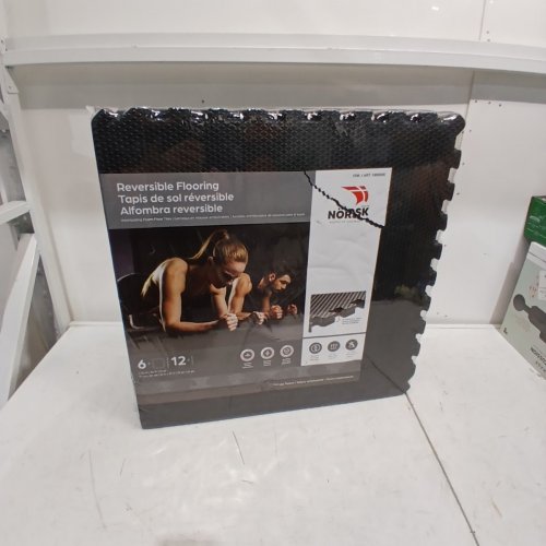 6PK NORSK REVERSIBLE FOAM FLOORING - 24" X 24" - 24SQ.FT - GREY/BLACK (MODEL: 1900505) image 2