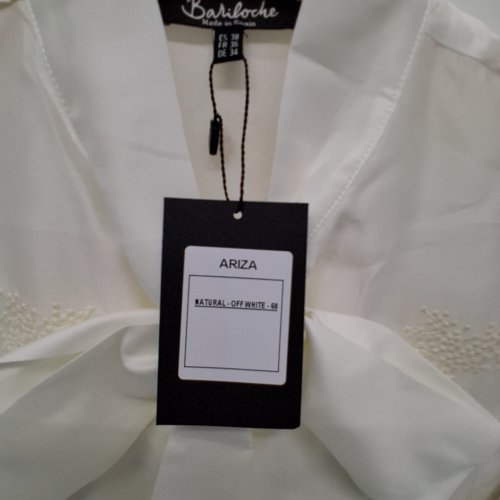 WOMEN'S BARILOCHE SHEAR EMBROIDERED BUTTON-UP BLOUSE - SMALL / MEDIUM - OFF-WHITE (STYLE : ARIZA) image 6