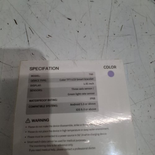 SMART WATCH FITNESS TRACKER - 1.91" DISPLAY - PURPLE (MODEL : T60) image 2