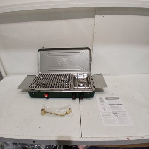 BPS 3-BURNER HIGH OUTPUT PROPANE STOVE AND GRILL COMBO - 10,000/8,000 BTU - GREEN (MODEL: 206-125-95-BP) image 2