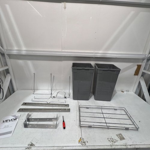 2PC PULL-OUT TRASH DOUBLE BINS CAN - 25L X 2 (50L TOTAL) - GREY (MODEL: CH-LS27L02) image 2
