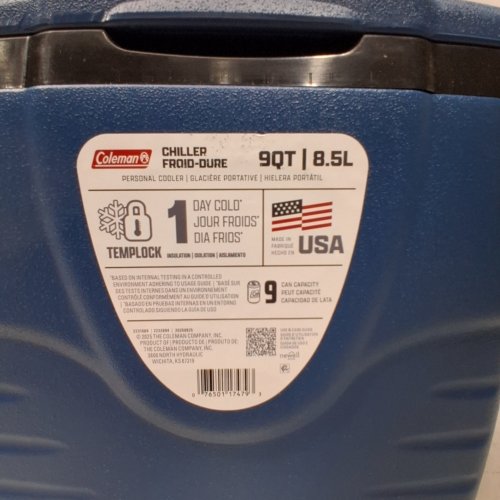 COLEMAN CHILLER HARD COOLER - 9 QT / 8.5 L - BLUE image 2