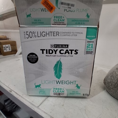 PURINA TIDY CATS LIGHTWEIGHT FREE & CLEAN MULTI-CAT CLUMPING LITTER - 8.5KG - UNSCENTED (MODEL: 055800474902) image 2