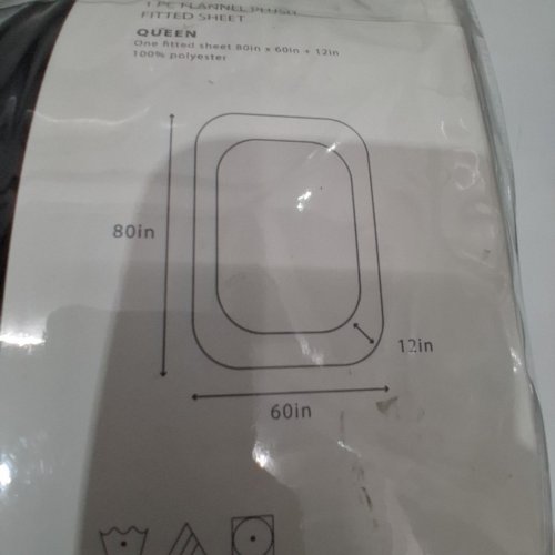 BASICS FLANNEL PLUSH FITTED SHEET 12" STANDARD POCKET - QUEEN - BLACK image 4