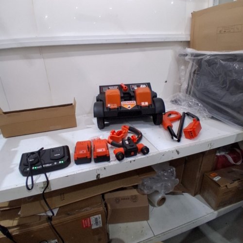 VOLTASK CORDLESS ELECTRIC SNOW SHOVEL WITH CHARGER AND LED LIGHTS - 16" - 48V - BLACK/ORANGE (MODEL: CSS004-160) image 3