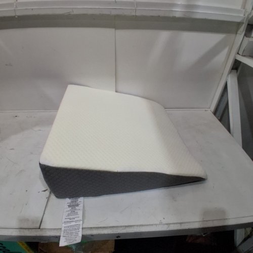 KOLBS MEMORY FOAM BED WEDGE PILLOW WITH JACQUARD PILLOW COVER - WHITE/GREY image 2