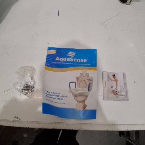 AQUASENSE 3-WAY RAISED TOILET SEAT - 4" - WHITE/BLUE (MODEL: ‎770-618) image 3