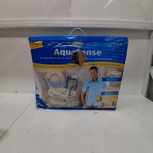 AQUASENSE 3-WAY RAISED TOILET SEAT - 4" - WHITE/BLUE (MODEL: ‎770-618) image 4