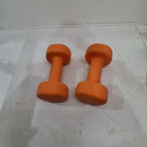 2PK YES4ALL NEOPRENE COATED DUMBBELLS HAND WEIGHT - 15LBS - ORANGE image 2