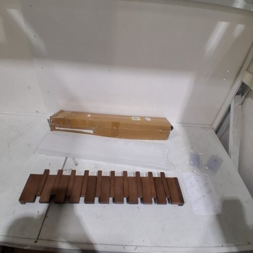 NATURAL DESIGN WOOD SLAT COAT HANGER - 26.5" - BROWN image 2