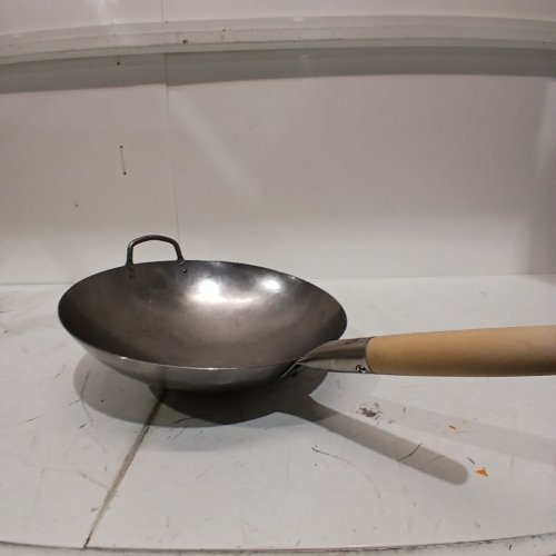 CRAFT WOK TRADITIONAL HAND HAMMERED CHINESE CARBON STEEL WOK WITH WOODEN HANDLE - 14" - ROUND BOTTOM (MODEL: 731W88) image 2