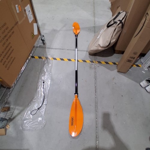 OVERMONT DOUBLE ENDED KAYAK PADDLE WITH LEASH AND 3 ANGLE POSITIONS - 90.5" - ORANGE image 3