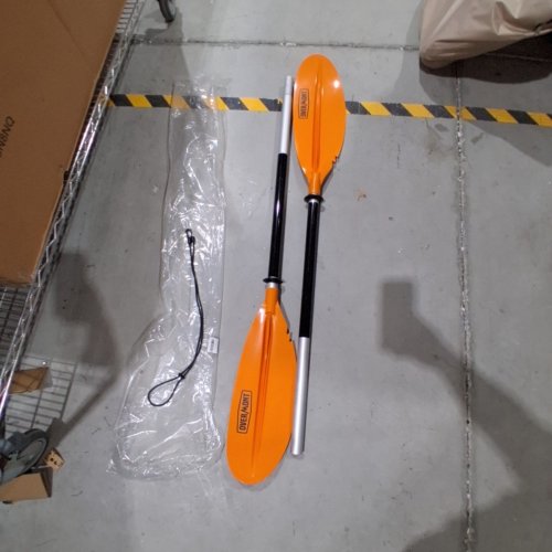 OVERMONT DOUBLE ENDED KAYAK PADDLE WITH LEASH AND 3 ANGLE POSITIONS - 90.5" - ORANGE image 4