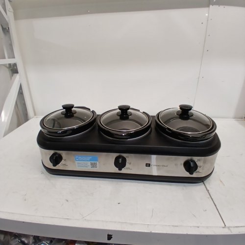 CULINARY CHEF TRIPLE SLOW COOKER - 2.5L (X3) - STAINLESS STEEL/BLACK (MODEL: CCSC3105-SS) image 4