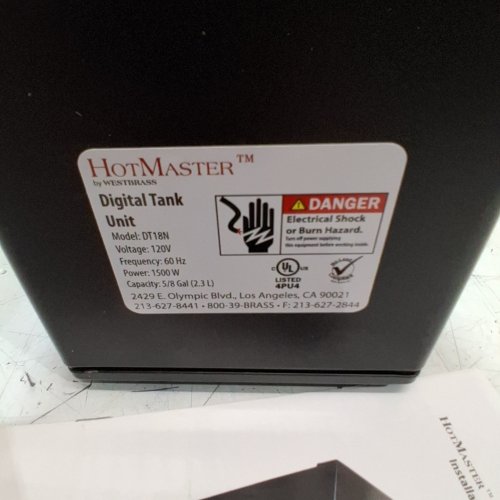 WESTBRASS HOTMASTER DIGIHOT DIGITAL INSTANT HOT WATER TANK SYSTEM FOR DISPENSER FAUCETS - 100 CUP CAPACITY - 167°F-208°F - 1500W - BLACK (MODEL: DT18N) image 4