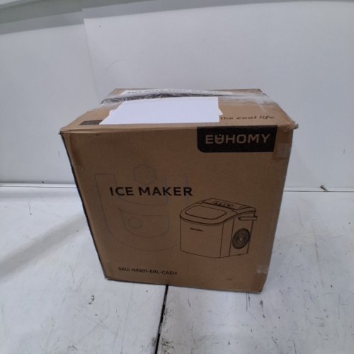 EUHOMY COUNTERTOP ICE MAKER MACHINE WITH HANDLE, BASKET AND SCOOP - MAKES 26LB/DAY - BLACK (MODEL: IM001-BBL-CAEH) image 5