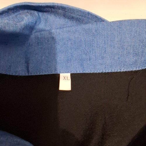 WOMEN'S LONG SLEEVE COLLARED DRESS SHIRT - EXTRA LARGE - BLACK/BLUE image 2