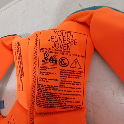 YOUTH HYPERLITE PFD VEST- 55LBS - 88LBS - BLUE/GREY/ORANGE (MODEL: 1819492) image 4