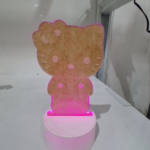 TOUCH-DIMMER HELLO KITTY-SHAPED LED LAMP - 6.5" - MULTICOLOUR image 2