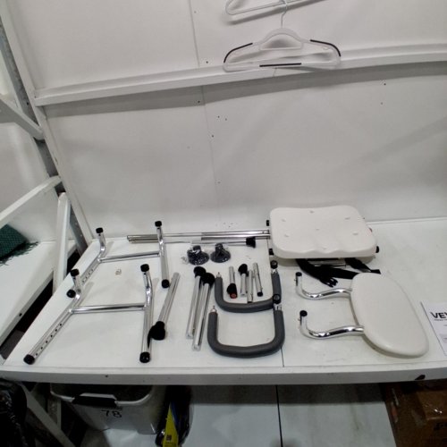 SLIDING SHOWER CHAIR WITH SWIVEL SEAT - 400LBS CAPACITY - 42" X 21" X 37" - SILVER/WHITE (MODEL: XZY227) image 3