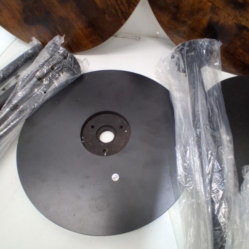 2PC YATINEY ROUND COUNTER HEIGHT BAR TABLES - 22" X 39" - RUSTIC BROWN/BLACK (MODEL: BT05L2BRY1) image 4