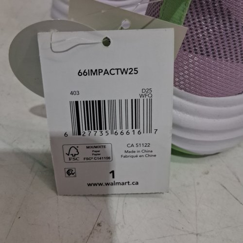 GIRL'S ATHLETIC WORKS TODDLER MAX SNEAKERS - SIZE 1 - LIGHT PURPLE/MINT image 2