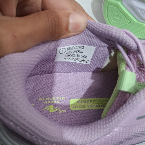 GIRL'S ATHLETIC WORKS TODDLER MAX SNEAKERS - SIZE 1 - LIGHT PURPLE/MINT image 5