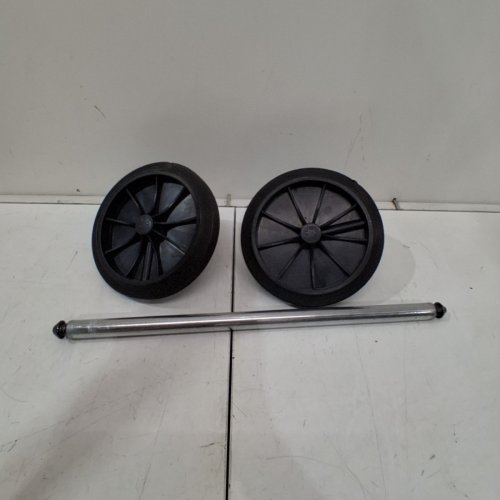 REPLACEMENT RUBBER GARBAGE TRASH CAN PULLEY WHEELS WITH HOLLOW SHAFT - UNIVERSAL FIT - BLACK image 2