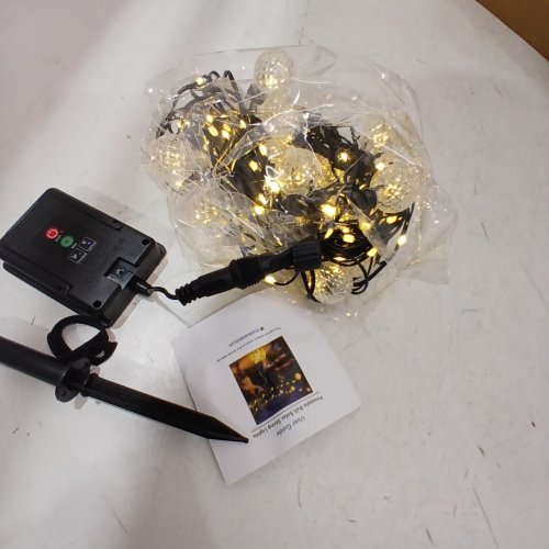 YUNJAYI SOLAR POWERED BUBBLE BALL STYLE OUTDOOR STRING LIGHTS - 56FT - WARM WHITE image 2