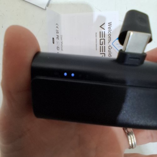 VEGER MINI PORTABLE CHARGER FOR IPHONE, 5000MAH, 20W PD FAST CHARGING, BLACK - (MODEL: V0556P) image 2