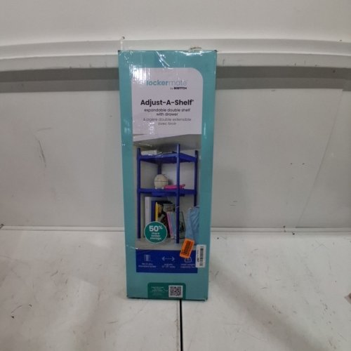 LOCKERMATE 2-TIER ADJUST-A-SHELF LOCKER ORGANISER - 23.8"H X 9.8"W X 6.5"-11"L - BLUE image 4