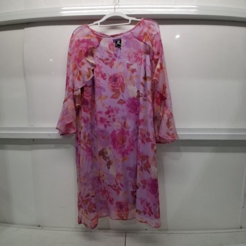 WOMENS R&M RICHARD BLUSH PETAL RUFFLE DRESS - 14 - ROSE/LAVENDER (STYLE: 4071W) image 2