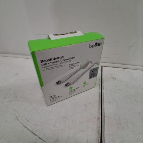 BELKIN BOOSTCHARGE BRAIDED USB-C TO USB-C CABLE - 100W - 10FT - WHITE - (MODEL:CAB014BT2MWH) image 4