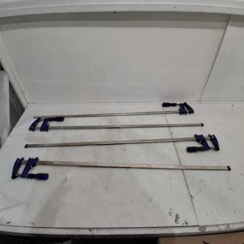 4PK CARBON STEEL LOCKABLE WOODWORKING F-CLAMPS - 36" - BLUE/SILVER (MODEL: FCA36-4P) image 2