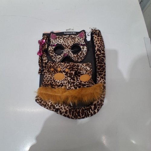4PC GIRL'S LEOPARD COSTUME KIT - OSFM - LEOPARD PRINT image 3