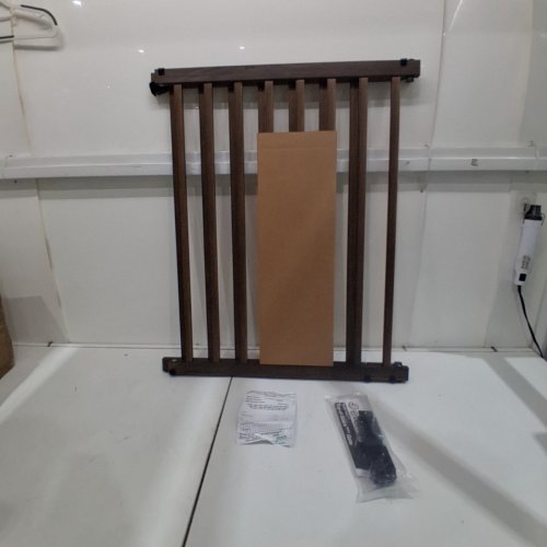 EVENFLO WALK-THRU TOP OF STAIRS EXTRA WIDE BABY AND PET GATE - 32" X 30" - 48" - FARMHOUSE/ DARK BROWN (MODEL : 1051610) image 2