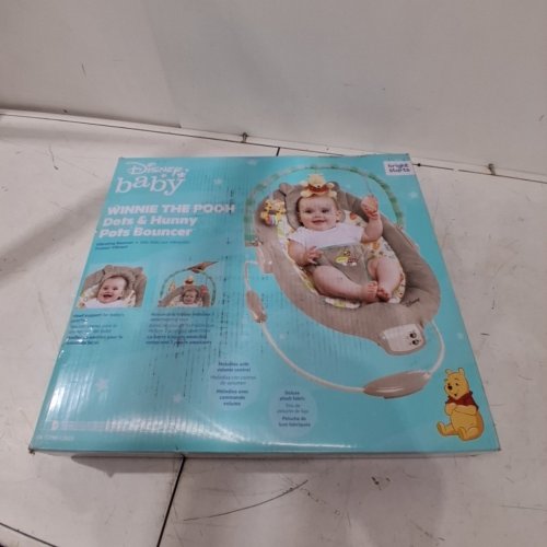 DISNEY BABY WINNIE THE POOH DOTS AND HONEY POTS BOUNCER - 20LBS CAP - MULTICOLORED - WINNIE THE POOH image 3