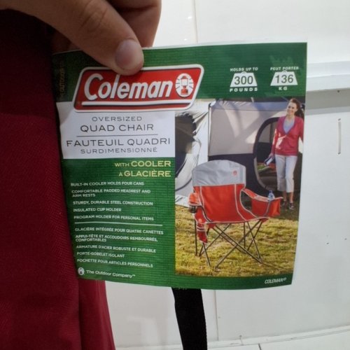 COLEMAN OVERSIZED QUAD CHAIR WITH BUILT IN COOLER - RED - (model: 2000013066) image 6