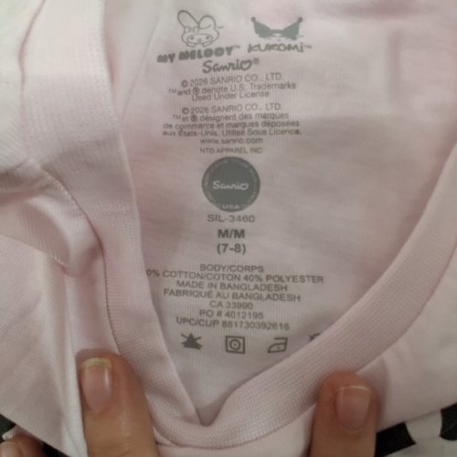 GIRL'S SANRIO KUROMI MY MELODY SHORT SLEEVE T-SHIRT - MEDIUM (7-8) - PINK image 2