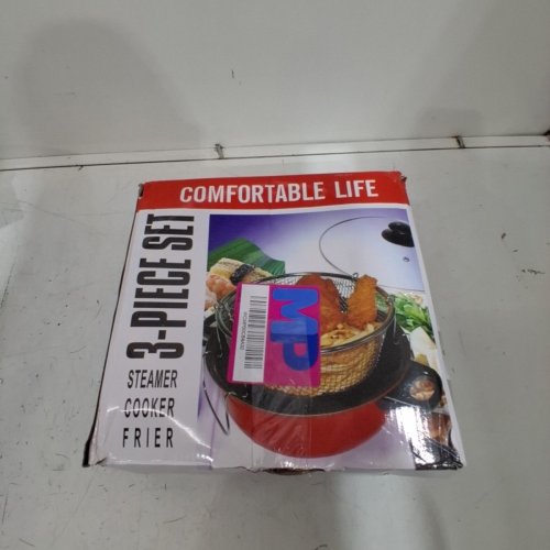 3PC STEAMER COOKER FRYER SET - RED image 4