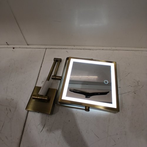 LED WALL MOUNTED MAKEUP MIRROR -10" - GOLDEN BRASS image 2