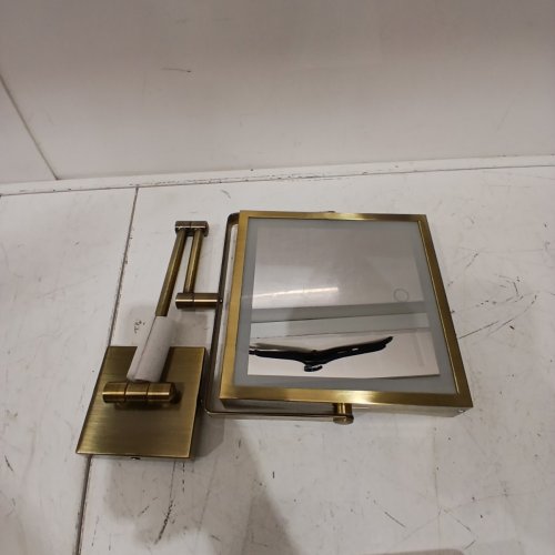 LED WALL MOUNTED MAKEUP MIRROR -10" - GOLDEN BRASS image 3