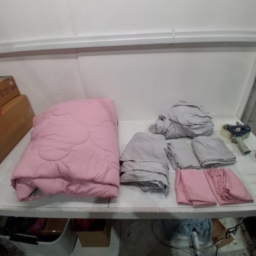 7PC MOCASSI COMFORTER AND SHEET SET - QUEEN - PINK\GREY image 3