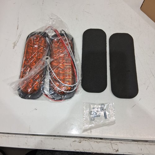 2PK AT-HAIHAN ALLUMINUM LED BRAKE TURN SIGNAL SIDE MARKER TAIL LIGHTS, - AMBER image 2