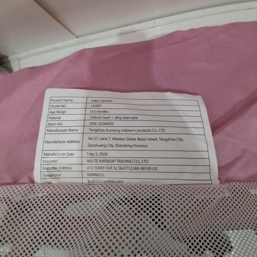 BABY BASSINET BEDSIDE SLEEPER WITH WATERPROOF BASSINET SHEETS - PINK (MODEL: UU001) image 3
