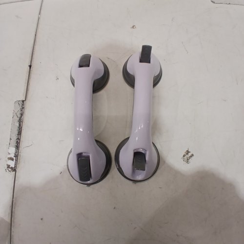 2PK HELPING HANDLE SAFETY ANTI-SLIP SUPPORT SUCTION CUP BAR - WHITE/GREY image 2