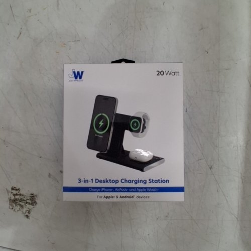 JUST WIRELESS 3-IN-1 PORTABLE WIRELESS CHARGER FOR APPLE PRODUCTS - BLACK (MODEL: 04099-V) image 5