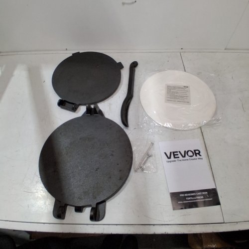 VEVOR CAST IRON TORTILLA PRESS PRE-SEASONED TORTILLA AND ROTI MAKER - 8" - BLACK - (MODEL: HES200) image 2